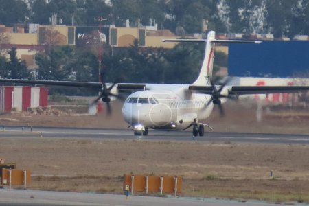 Photo for Royal Air Maroc ATR 72-600 CN-COJ Malaga Airport, Costa del Sol Spain (AGP-LEMG) - 31 December 2023 - Royalty Free Image