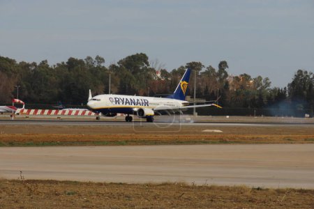 Photo for Ryanair Boeing 737-8-200 EI-IGX landing  Malaga Airport, Costa del Sol Spain (AGP-LEMG) - 31 December 2023 - Royalty Free Image