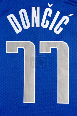 Dallas basketball jersey of Luka with the number 77