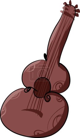 illustration unique de guitare brune. illustration musicale