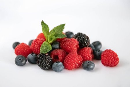 Photo for Fresh summer berries on a white background - Royalty Free Image