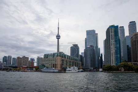 Toronto cityscape with CN Tower, Ontario, Canada. View from the water.