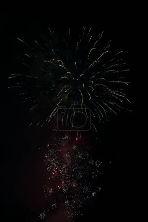 Canada Day, fireworks in the night sky. Toronto, Canada. 