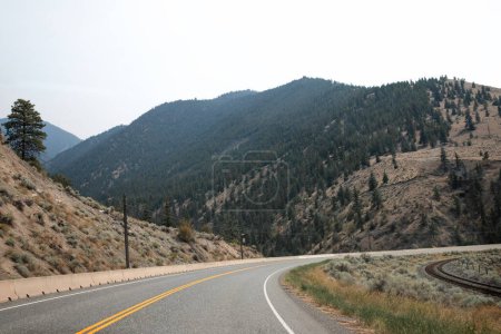Road in mountains. Ashcroft, British Columbia. 
