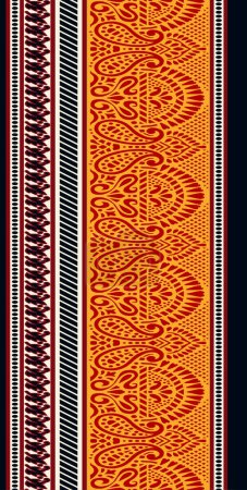 Alfombra india de bordado Dupatta Kantha para impresión textil digital. Alfombra de lujo Fondo geométrico transparente digital Diseño de color pastel. Retro Kurtis Vintage alfombra impresión diseño ilustración.