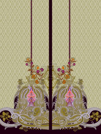 Illustration for Textile Digital Design vector Fabric Print Wallpaper Stock - Royalty Free Image