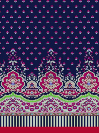 Illustration for Textile Digital Design Fabric Print Wallpaper Stock - Royalty Free Image