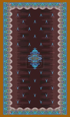 Illustration for Textile Digital Design Fabric Print Wallpaper Stock Dupatta - Royalty Free Image
