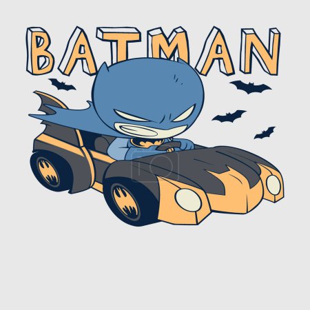 Illustration for Batman design by combining  ti shirt print - Royalty Free Image