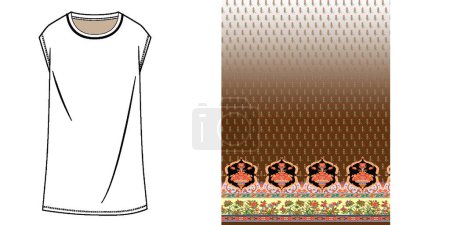 Illustration for Textile Digital Design Fabric Print Wallpaper Stock shirt design - Royalty Free Image