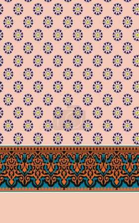 Illustration for Geometric floral pattern print shirt design for print - Royalty Free Image