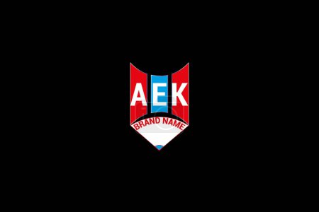 AEK letter logo creative design with vector graphic, AEK simple and modern logo in triangle shape.