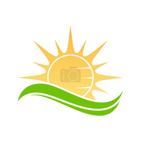 Illustration for Sun illustration logo vector icon template - Royalty Free Image