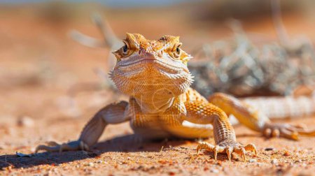 Rugged Serenity A Desert Lizard Embracing its Arid Environment for your background bussines, poster, wallpaper, banner, greeting cards, and advertising for business entities or brands