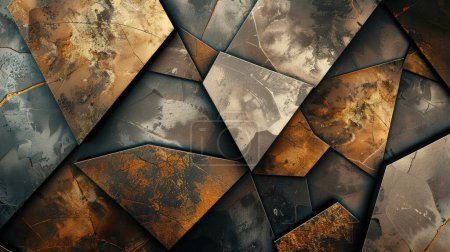 Photo for Art Deco Glamour Geometric Metallic Abstract for your background bussines, poster, wallpaper, banner, greeting cards, and advertising for business entities or brands. - Royalty Free Image