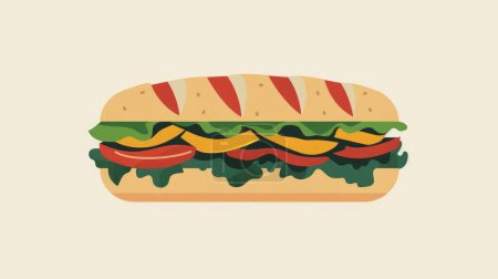 Klassisches Sandwich Art Minimalist Hoagie Design für den Feiertag für Ihre Hintergrundgeschäfte, Poster, Tapeten, Banner, Grußkarten und Werbung für Unternehmen oder Marken.