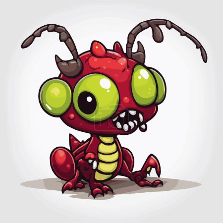 Ilustración de Ilustración vectorial de dibujos animados de hormigas zombi bebé para los logotipos de su obra, mercancía de camisetas, pegatinas, diseños de etiquetas, carteles, tarjetas de felicitación y publicidad para entidades comerciales o marcas. - Imagen libre de derechos