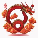 Dragon chinese new year vector iilustration for your work's logos, T-shirt merchandise, stickers, label designs, posters, greeting cards, and advertising for business entities or brands.