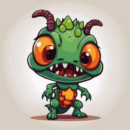 Ilustración de Ilustración de vectores de dibujos animados Cute Baby Zombie Monster Ant para los logotipos de su obra, mercancía de la camiseta, pegatinas, diseños de etiquetas, carteles, tarjetas de felicitación y publicidad para entidades comerciales o marcas. - Imagen libre de derechos
