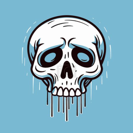 Skeleton sad vector illustration for your work's logos, T-shirt merchandise, stickers, label designs, posters, greeting cards, and advertising for business entities or brands