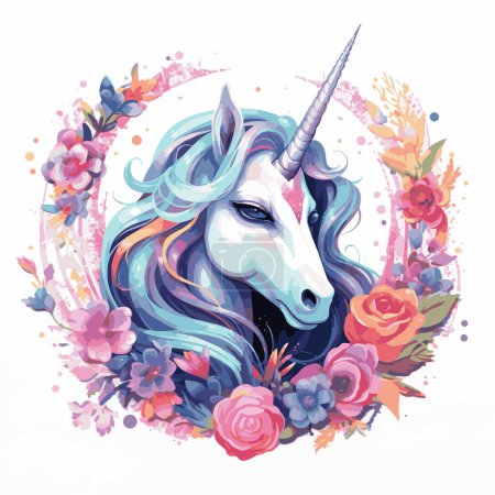 Magical unicorn character in whimsical forest setting, enchanting style for your work's logos, T-shirt merchandise, stickers, label designs, posters, greeting cards, and advertising for business entities or brands.
