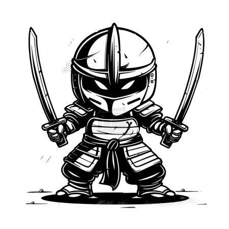 Warrior Game Character Design with Samurai for your work's logos, T-shirt merchandise, stickers, label designs, posters, greeting cards, and advertising for business entities or brands.