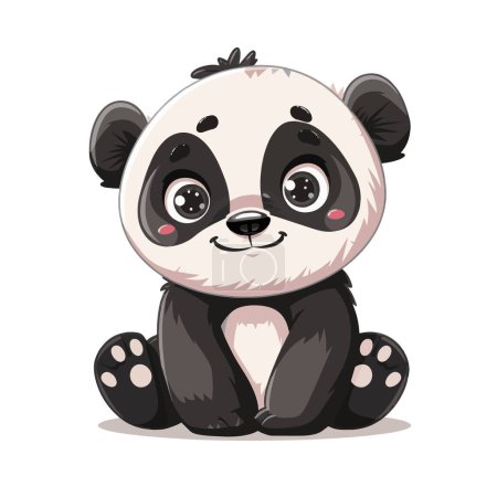 Adorable illustration vectorielle de bande dessinée Panda pour les logos, les articles de t-shirt, les autocollants, les dessins d'étiquettes, les affiches, les cartes de v?ux et la publicité de vos entreprises ou marques.