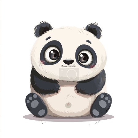 Charmantes niedliches Panda-Kunstwerk mit entzückenden Features für Logos, T-Shirt-Merchandise, Aufkleber, Etikettendesigns, Poster, Grußkarten und Werbung für Unternehmen oder Marken.