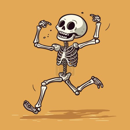Illustration for Cartoon Jig Lively Skeleton Illustration for your work's logos, T-shirt merchandise, stickers, label designs, posters, greeting cards, and advertising for business entities or brands. - Royalty Free Image