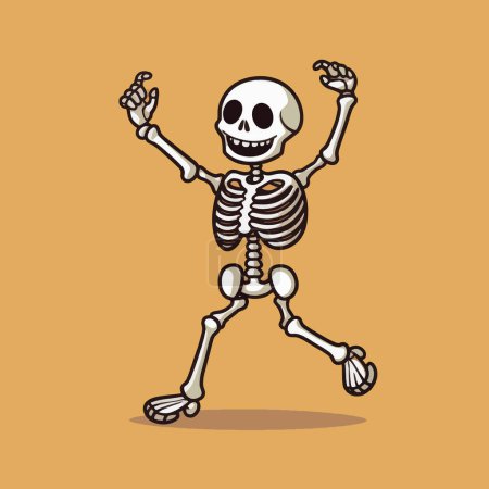 Illustration for Energetic Bones Dancing Skeleton Art for your work's logos, T-shirt merchandise, stickers, label designs, posters, greeting cards, and advertising for business entities or brands. - Royalty Free Image