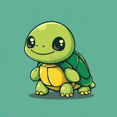 Cute Game Character Turtle Vector für Logos, T-Shirt Merchandise, Aufkleber, Etikettendesigns, Poster, Grußkarten und Werbung für Unternehmen oder Marken.