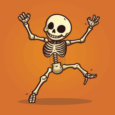 Illustration for Whimsical Skeleton Playful Cartoon Dance for your work's logos, T-shirt merchandise, stickers, label designs, posters, greeting cards, and advertising for business entities or brands. - Royalty Free Image