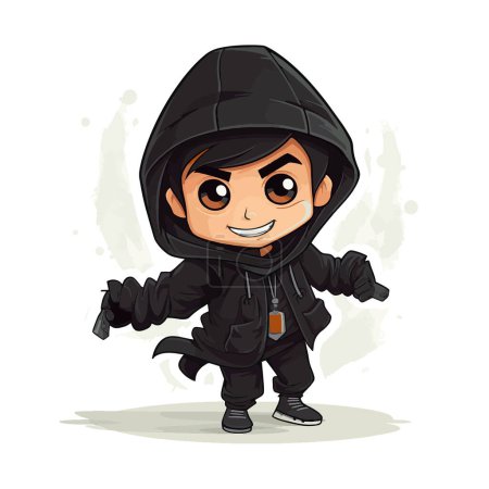 Hooded Thief Minimalist Character for your work's logos, T-shirt merchandise, stickers, label designs, posters, greeting cards, and advertising for business entities or brands