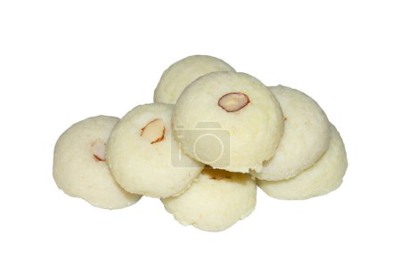 Indian Sweets made from Milk Powder and sugar called as peda or pedha isolated on white