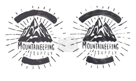 Illustration for Mountain adventure graphic print design for t-shirt and others. - Royalty Free Image