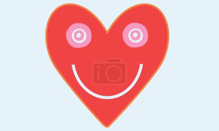 Illustration for Make today happy Heart face love artwork for fashion, Smile heart design. - Royalty Free Image