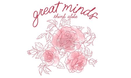 Illustration for Rose flower with great minds artwork for fashion wall wallpaper and others. - Royalty Free Image