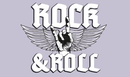 Rockstar mit Flügel-Logo-Print-Design für Bekleidung und Band-Logo