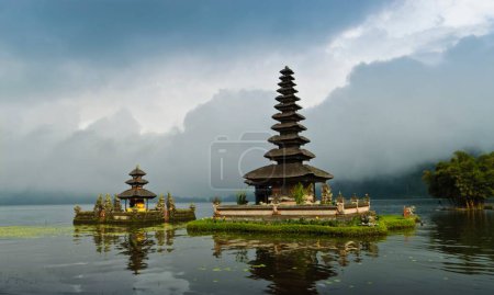 background of the silence of Nyepi day with the temple at sunset