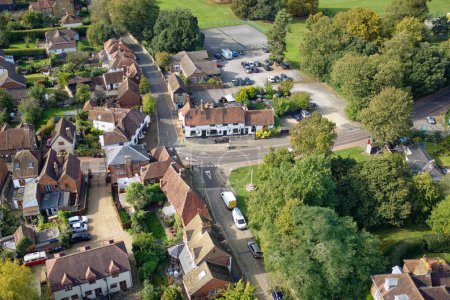 Photo for Drone view of East Malling a village in Kent South East England UK - Royalty Free Image