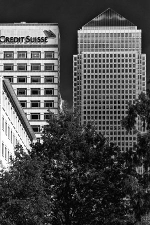 Photo for Canary Wharf in London Docklands a Monochrome photograph - Royalty Free Image