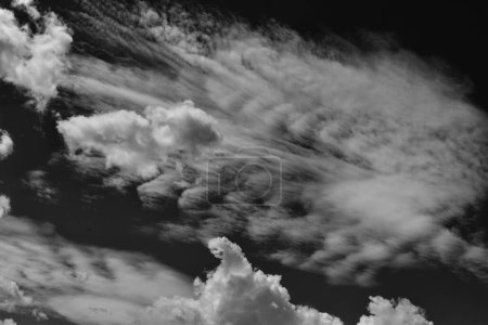 Foto de Fondo con nubes en blanco y negro. textura esponjosa. - Imagen libre de derechos