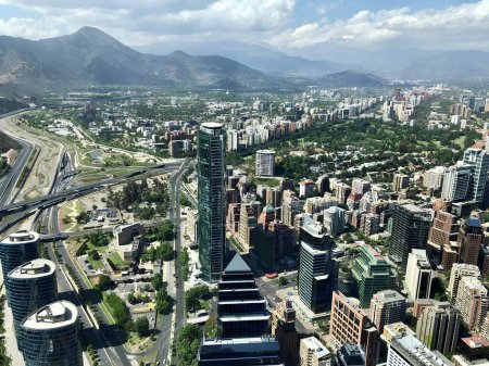 Photo for The Sanhattan neighborhood, Santiago de Chile, from Gran Torre Costanera. High quality photo - Royalty Free Image