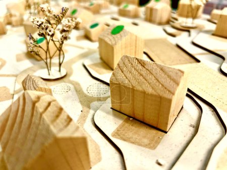 Photo for A sustainable wooden village model. High quality photo - Royalty Free Image