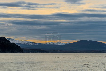 Sailing through the Beagle Channel, at the southern tip of South America, Argentina and Chile. High quality photo