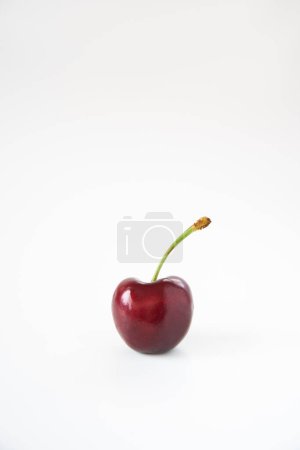  Dark cherry fruits on white background     