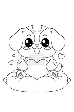 Illustration for Cute Dog Squishmallow Coloring Page - Royalty Free Image