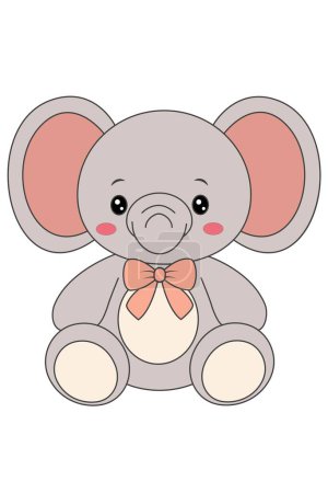 Illustration for Cute Elephant Squishmallow Illustration - Royalty Free Image