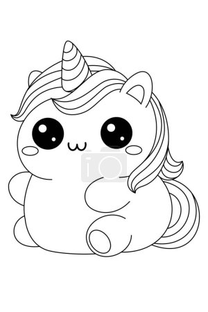 Illustration for Cute Dinosaur Squishmallow Coloring Page - Royalty Free Image