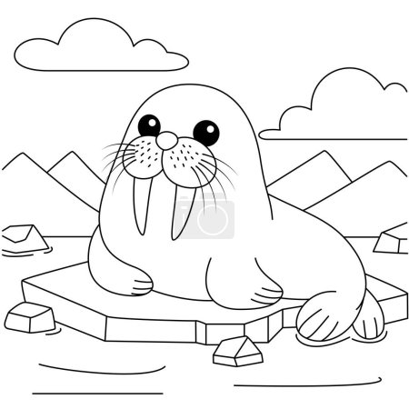 Seal lying on the ice coloring page